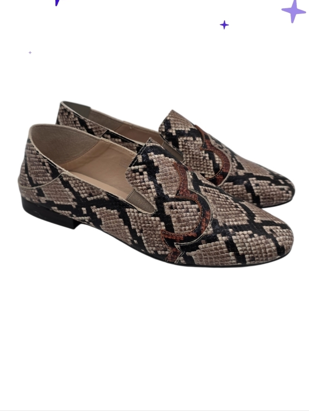 Sbicca Women's Nisland Driving Style Leather Loafer Size 7 NEW Going Out Snake - Picture 3 of 10